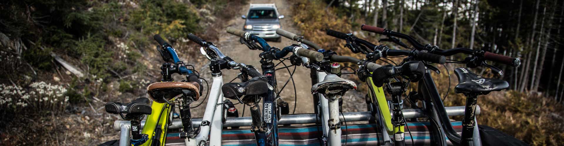 Shuttling loaded with mountain bikes